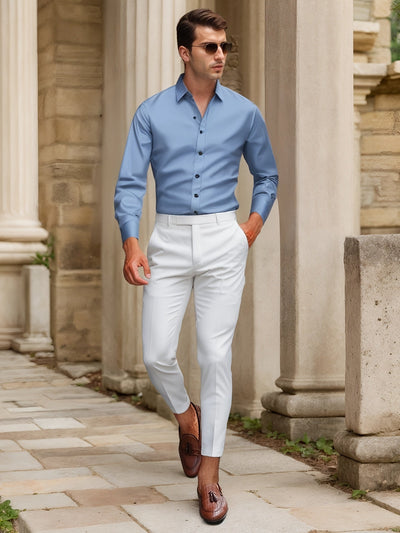 Finn | Camisa elástica de color liso SlimFit