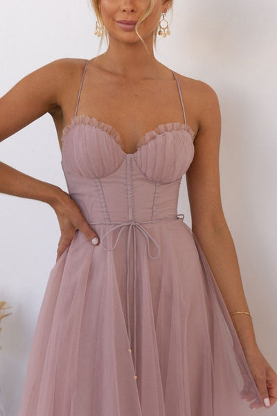 Abito moderno in chiffon senza spalline - Embla