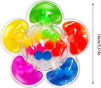 Jouet sensoriel anti-stress en silicone multicolore, forme de fleur, bulles à presser, 14 cm, idéal pour soulager l'anxiété et stimuler les sens.