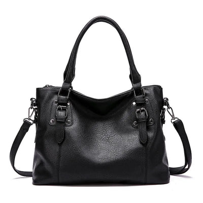 Elegante bolso de hombro de piel - Azul