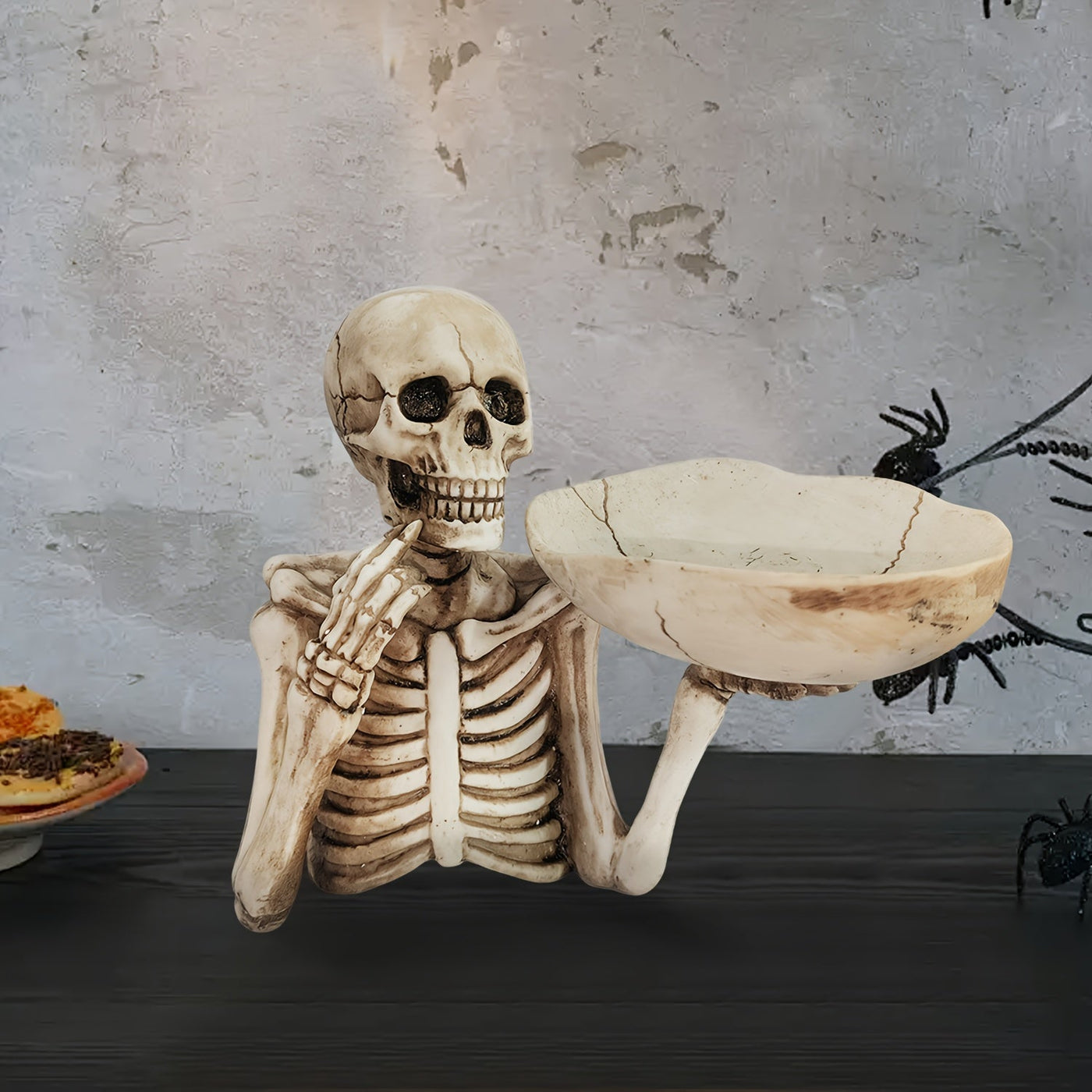 GhoulBowl | Reçine kafatası kase - Gotik iskelet dekorasyonu Cadılar Bayramı