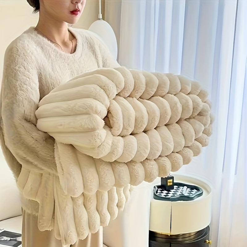 Couverture confort en peluche à double épaisseur