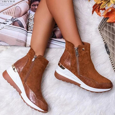 Bottes orthopédiques mi-hautes en cuir pour femmes | Lisa
