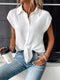 Camiseta de mujer | Manga corta y abotonada | Suave y veraniega | Estilo informal