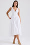 Vestido midi para mujer | Boho floral con escote en V | Sin mangas, corte A | Verano y boda