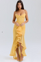 Vestido largo para mujer | Tirantes finos y detalle fruncido | Capas transparentes | Bodas y fiestas