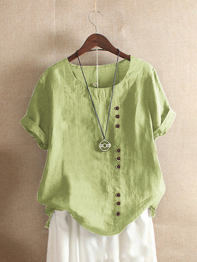 Vera | Camiseta sencilla de manga corta con cuello redondo