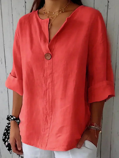 Blusa Fredrika Elegante de Lino para Mujer