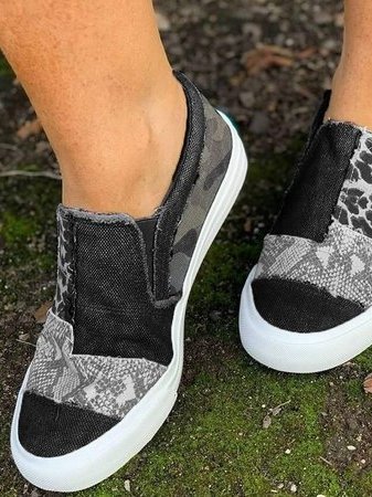 Ginebra | Zapatos de lona con estampado animal