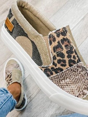 Ginebra | Zapatos de lona con estampado animal