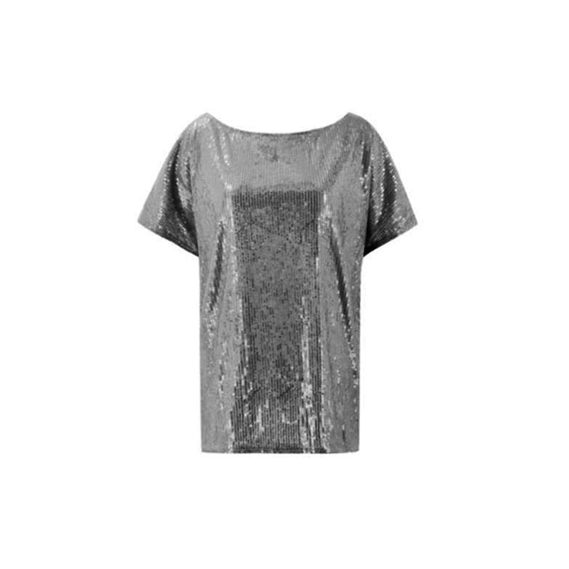 Women's sequin shirt in polyester and cotton
