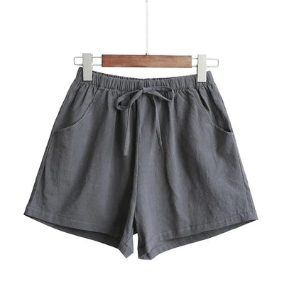 Pantalones cortos de lino de talla grande para el verano de 2025