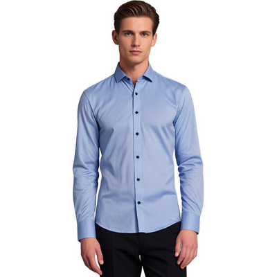 Camisa elástica para hombre | Camisa clásica de corte cómodo