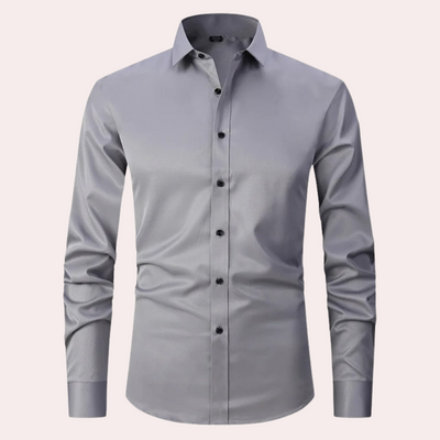 Camisa elástica para hombre | Camisa clásica de corte cómodo