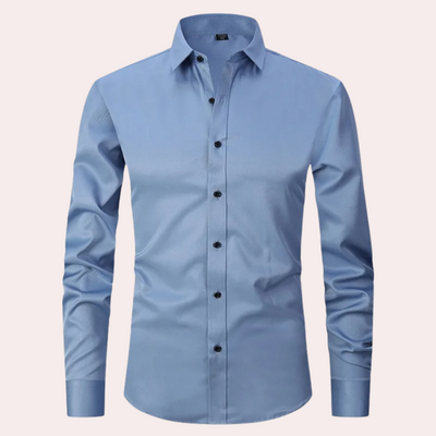 Camisa elástica para hombre | Camisa clásica de corte cómodo