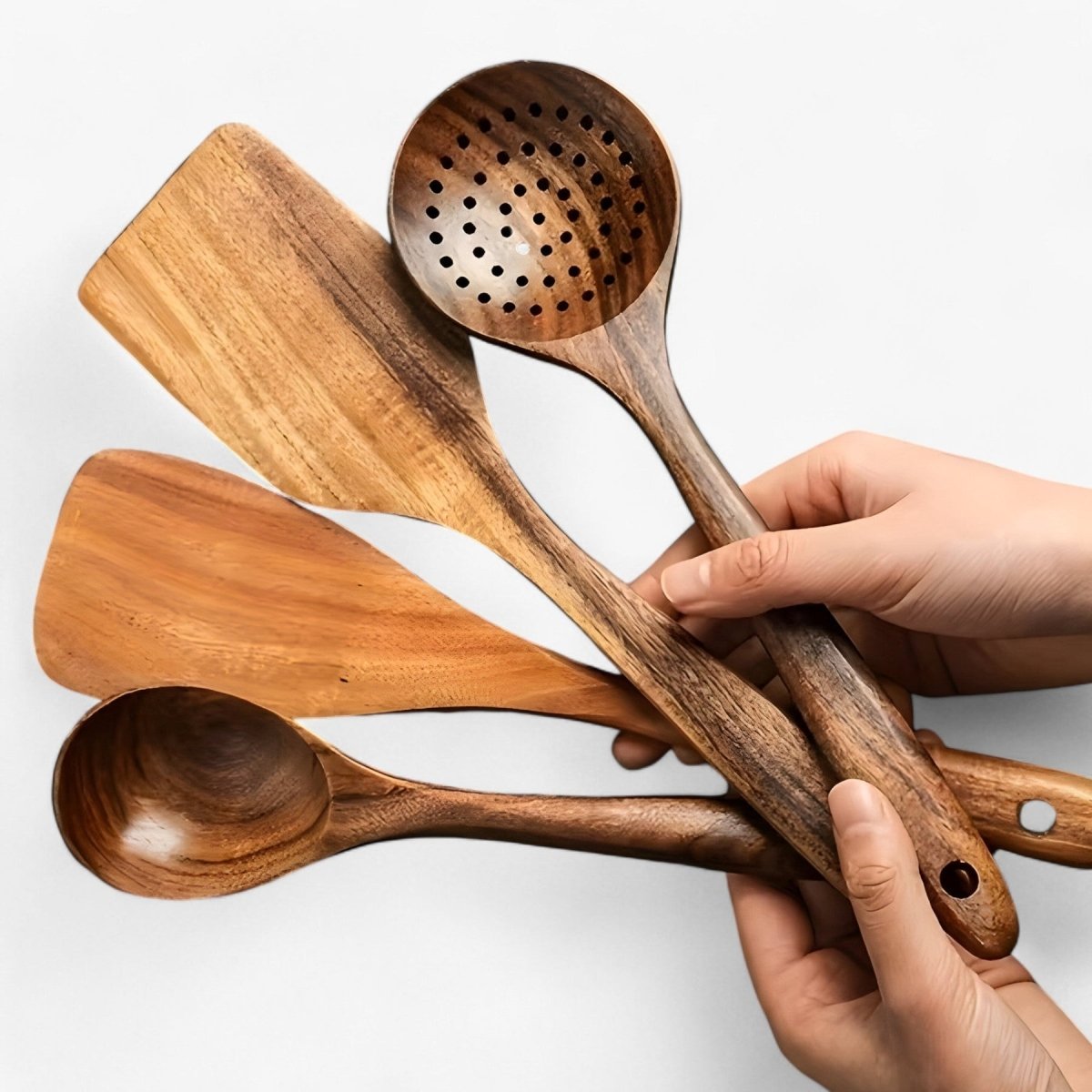 Juego de utensilios de cocina de madera WoodChef de 11 piezas resistentes al calor