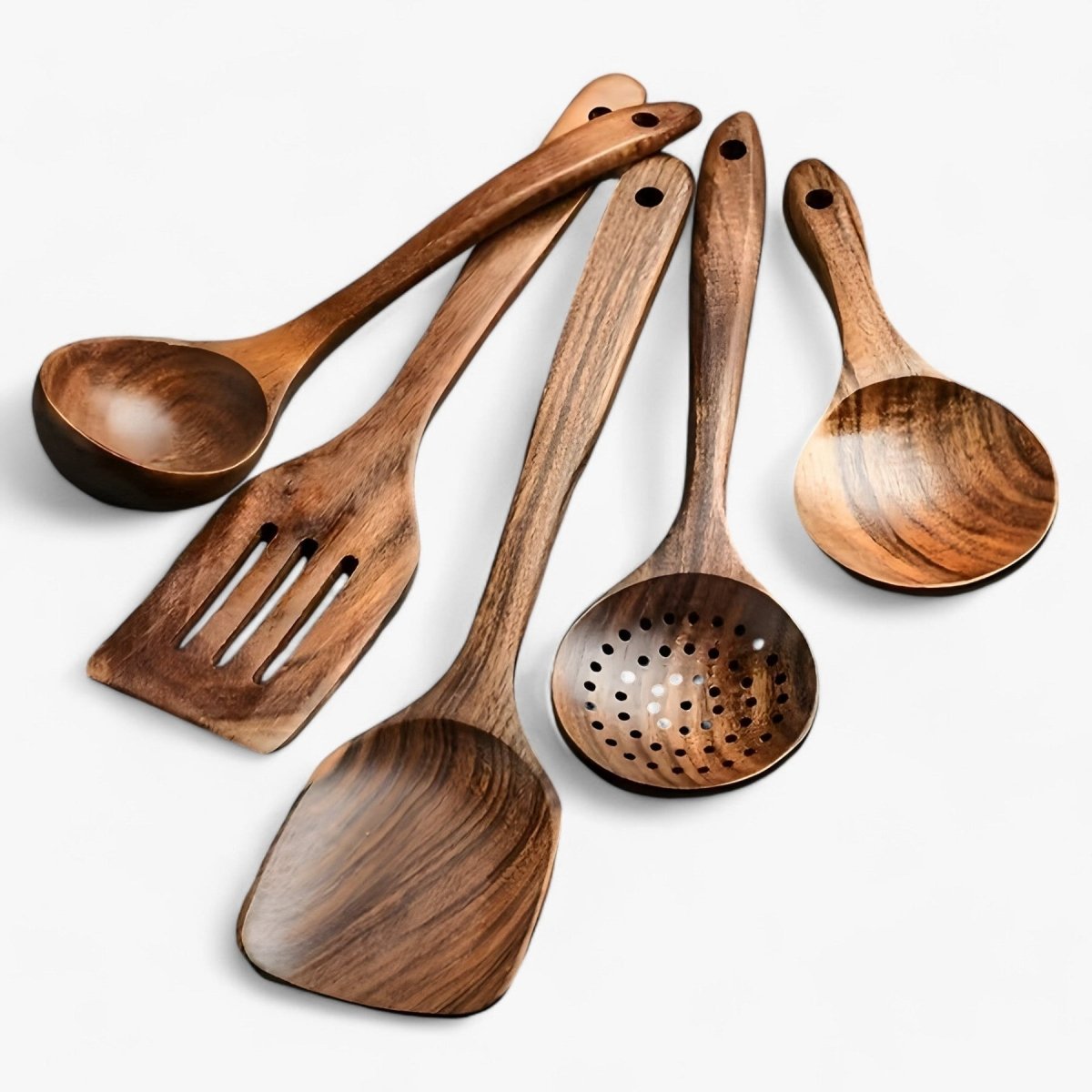 Juego de utensilios de cocina de madera WoodChef de 11 piezas resistentes al calor