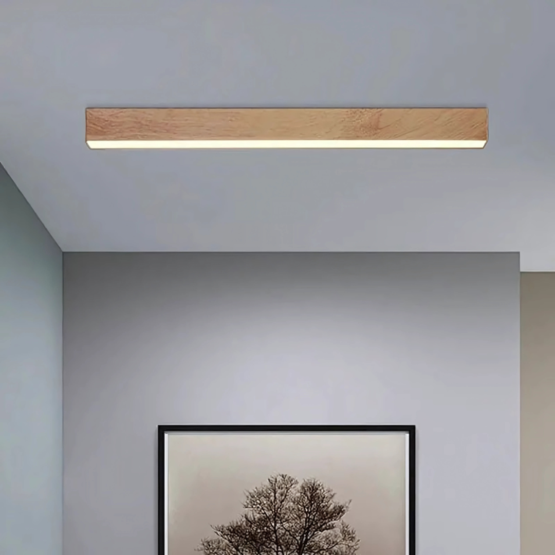 Plafonniers Modernes en Bois Linéaires pour Bar
