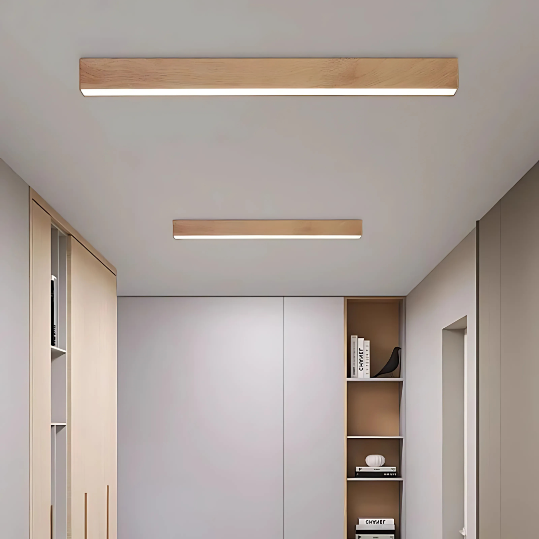 Plafonniers Modernes en Bois Linéaires pour Bar