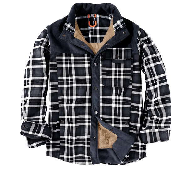 Veste Lumberjack pour homme - Chaude, résistante aux intempéries, style extérieur en rouge, vert ou bleu