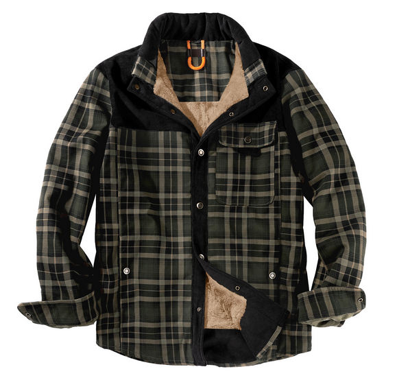 Veste Lumberjack pour homme - Chaude, résistante aux intempéries, style extérieur en rouge, vert ou bleu