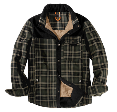 Veste Lumberjack pour homme - Chaude, résistante aux intempéries, style extérieur en rouge, vert ou bleu