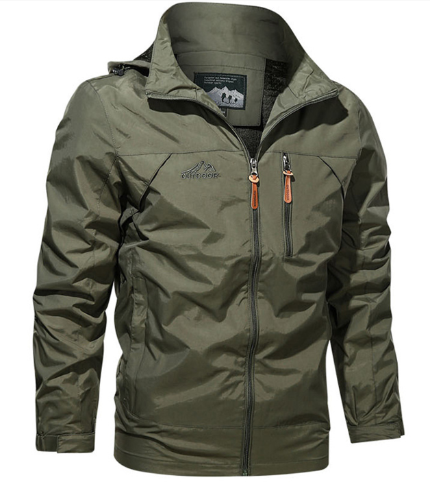 Veste d'extérieur d'automne pour hommes avec couche déperlante et fermeture à glissière sportive
