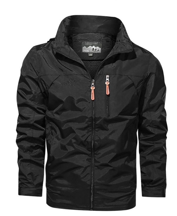 Veste d'extérieur d'automne pour hommes avec couche déperlante et fermeture à glissière sportive