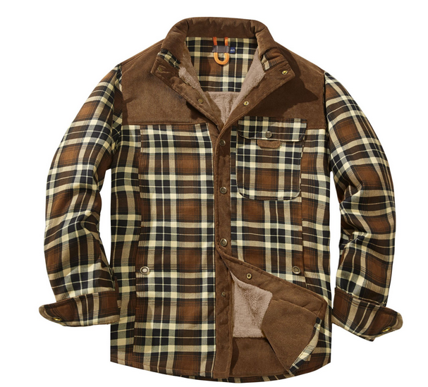 Veste Lumberjack pour homme - Chaude, résistante aux intempéries, style extérieur en rouge, vert ou bleu
