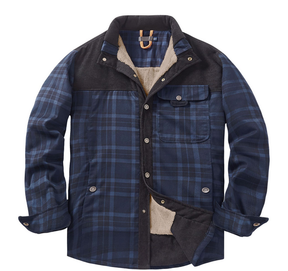 Veste Lumberjack pour homme - Chaude, résistante aux intempéries, style extérieur en rouge, vert ou bleu