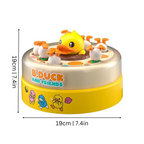 Jouet musical B.Duck et amis, canard jaune au centre, dimensions 19cm, design coloré, idéal pour enfants, décoration ludique, cadeau original.