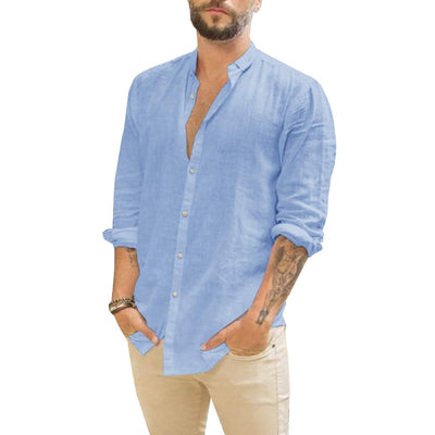 Camisa de lino lisa para hombre | Damian