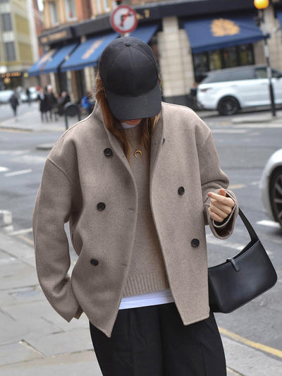 Manteau d'automne | Manteau surdimensionné pour femme avec détails vintage et style décontracté
