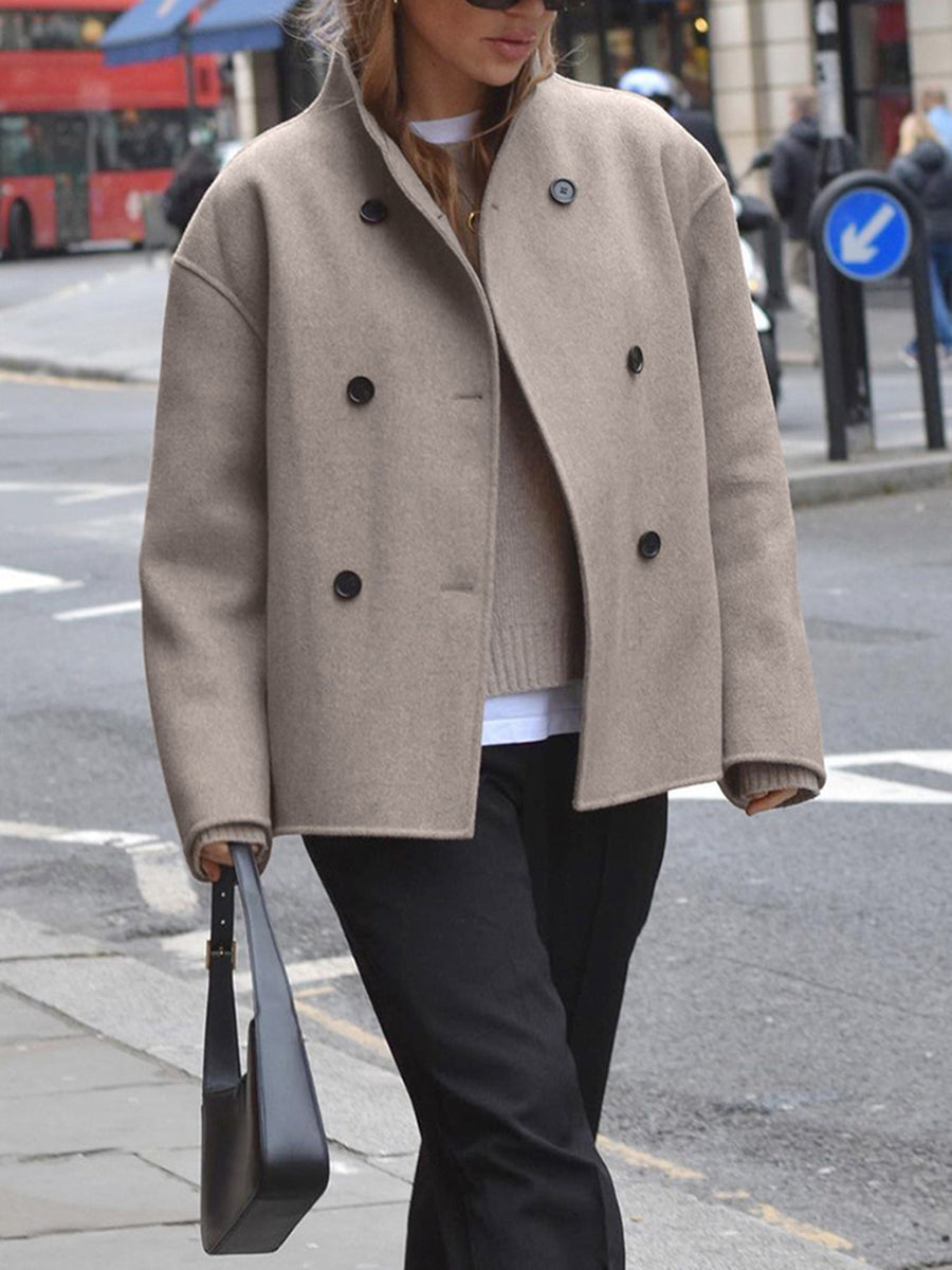 Manteau d'automne | Manteau surdimensionné pour femme avec détails vintage et style décontracté