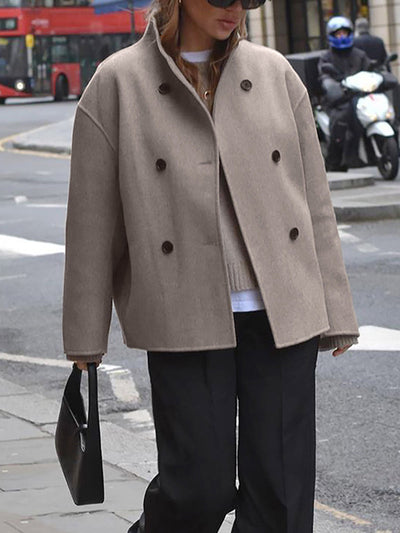 Manteau d'automne | Manteau surdimensionné pour femme avec détails vintage et style décontracté