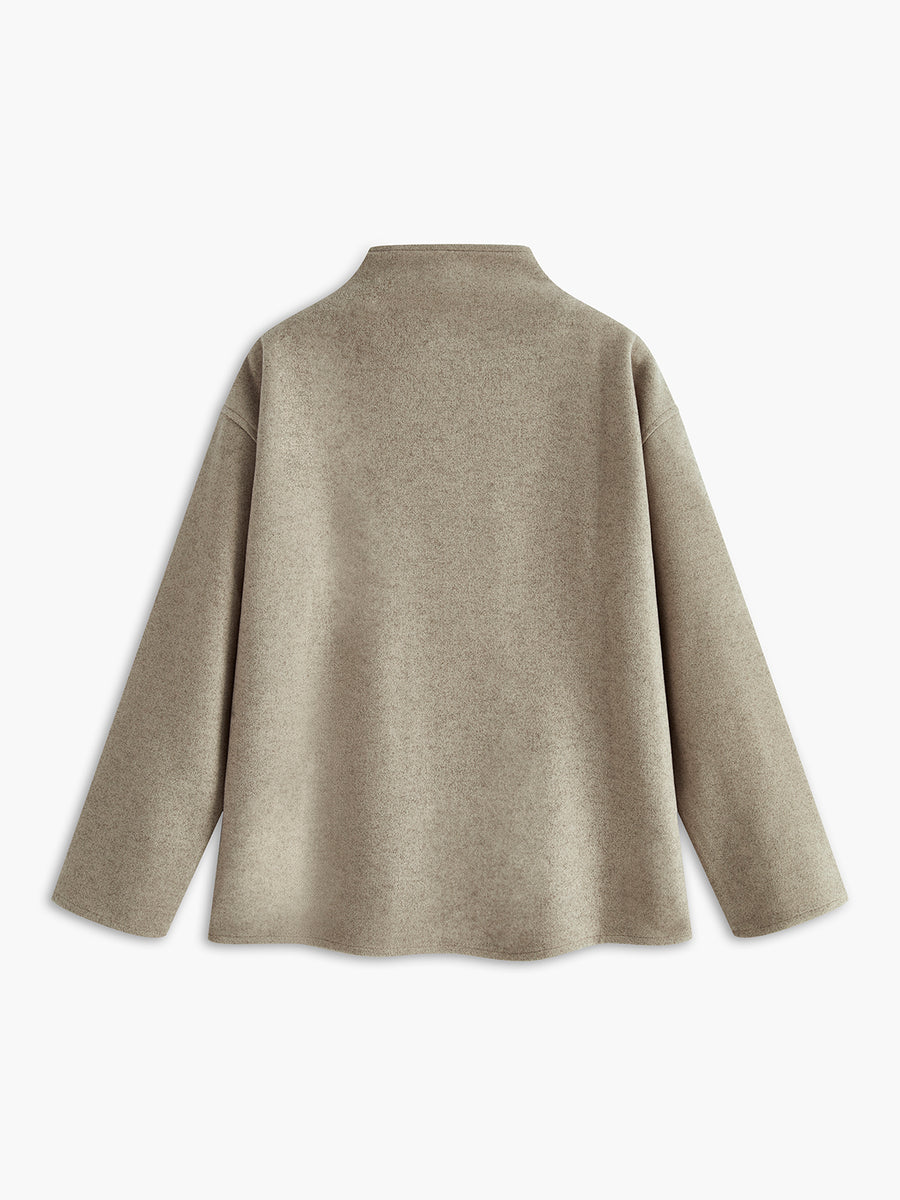 Manteau d'automne | Manteau surdimensionné pour femme avec détails vintage et style décontracté