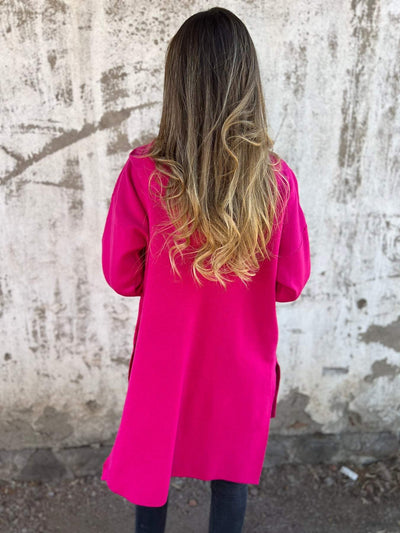 Gilet Longue Femme Effen Kleuren - Angelique