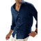 Camisa de algodón y lino de manga larga para hombre para un estilo casual.