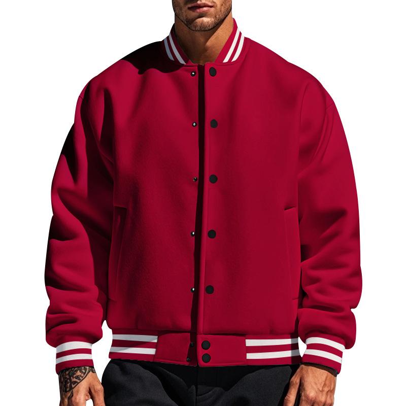 Chaqueta de béisbol informal con cuello alto para hombre