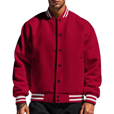 Chaqueta de béisbol informal con cuello alto para hombre