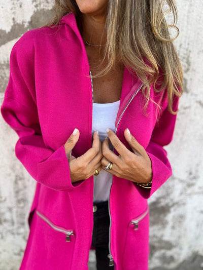 Gilet Longue Femme Effen Kleuren - Angelique