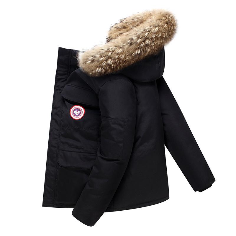 Men's Warm and Thick Parka Comfortable Winter Jacket with Fur Hood