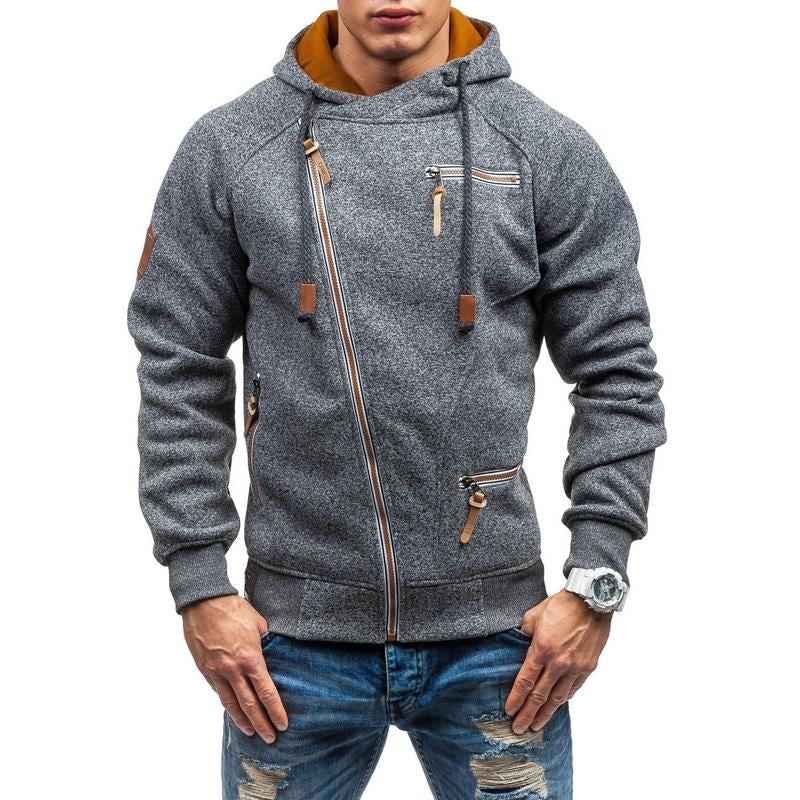 Chaqueta asimétrica con cremallera para hombre