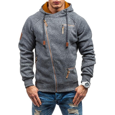 Chaqueta asimétrica con cremallera para hombre