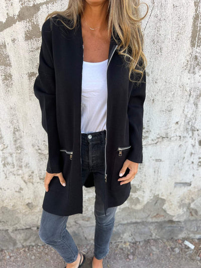 Gilet Longue Femme Effen Kleuren - Angelique