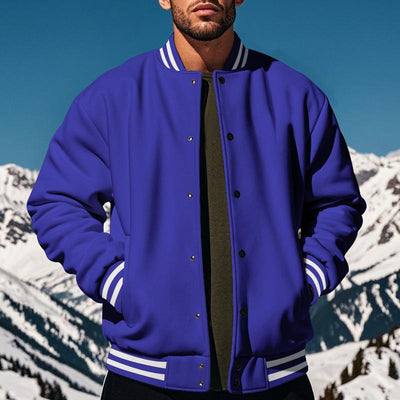 Chaqueta de béisbol informal con cuello alto para hombre
