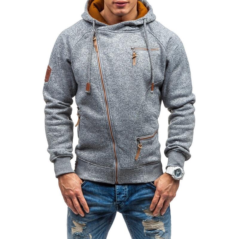 Chaqueta asimétrica con cremallera para hombre