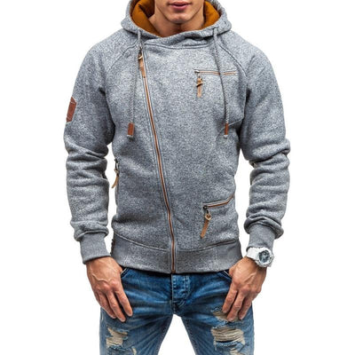 Chaqueta asimétrica con cremallera para hombre