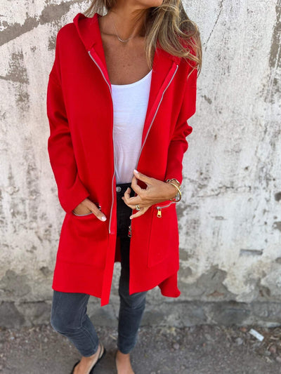 Gilet Longue Femme Effen Kleuren - Angelique