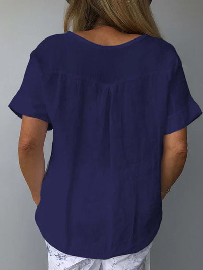 Camiseta de verano cómoda con cuello en V para mujer | Chic